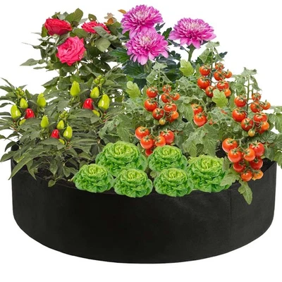 Bolsas de cultivo de plantas de 50 galones contenedor redondo elevado de alta resistencia para cama de plantación de jardín Foto 1 de 4