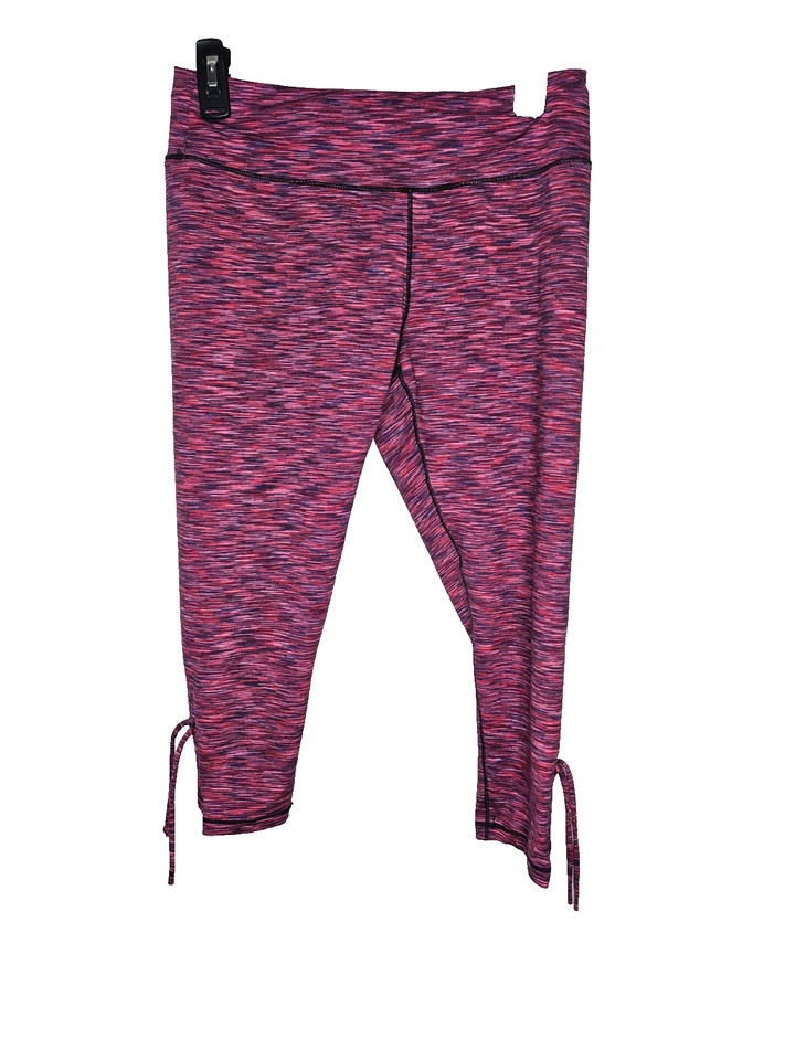Pink Lotus Mujer’s Leggings Recortados Yoga M Rosa Púrpura Dobladillo Atado Ropa Activa Pantalones Foto 1 de 4