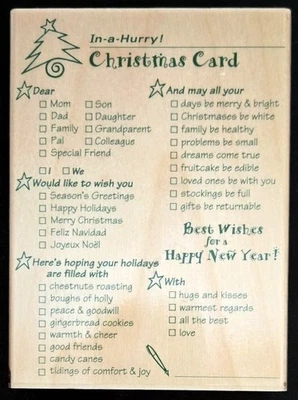 Estampilla de goma Hero Arts lista de verificación de tarjetas de Navidad con prisa vacaciones Foto 1 de 2