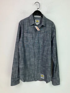 Superdry Grey Check Casual Shirt Regular Fit Long Sleeve Collared UK M NEW - Picture 1 of 12