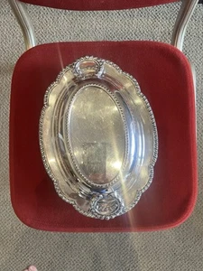 Vintage Wallace Melford M6010 Silver Plate Covered Oval Ornate Handled Dish - Picture 1 of 9