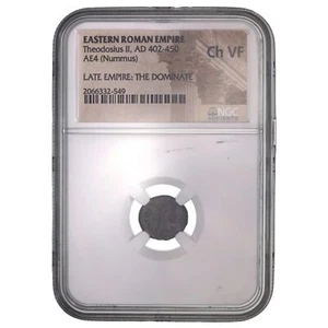 Collectible Roman Ae Of Theodosius II (AD 402-450) - NGC CH-VF Certified Coin - Picture 1 of 2