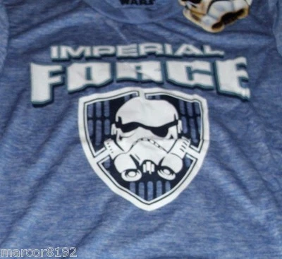 Disney Star Wars StormTrooper Boys t-shirt Blue Tee Size 5-6 New W/ Tag - Image 1 of 2