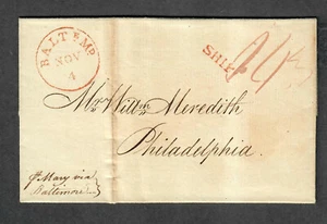Transatlantic Ship Cover London To Philadelphia Via Baltimore No Contents - Picture 1 of 2