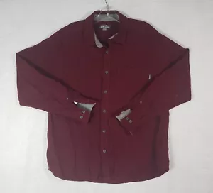 Camisa de Franela Eddie Bauer Para Hombres L Grande Granate Bolsillo Manga Larga Campamento - Imagen 1 de 9