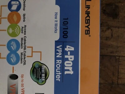 New Cisco Linksys 4-Port VPN RV042 Router Sealed - Image 1 of 4