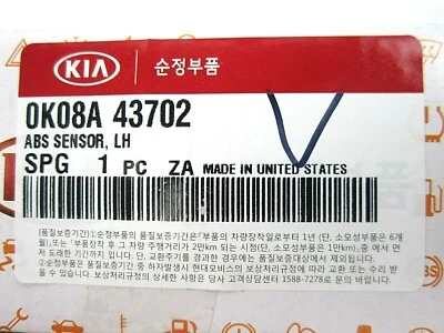 GENUINE ! ABS SENSOR FRONT LEFT for 98-02 KIA SPORTAGE 2.0L OE# 0K08A-43702 Foto 1 de 4