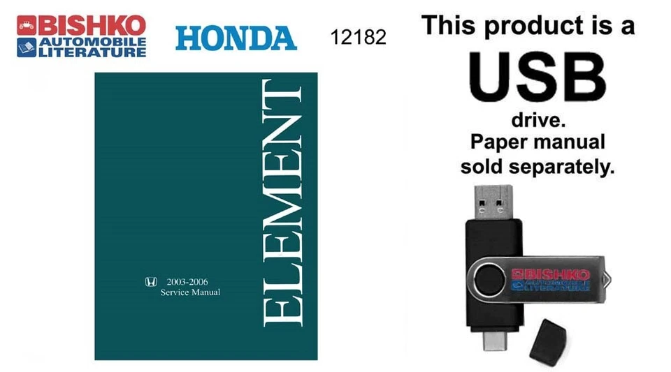 Unidad USB manual de reparación de servicio Honda Element Shop 2003 2004 2005 2006 Foto 1 de 3