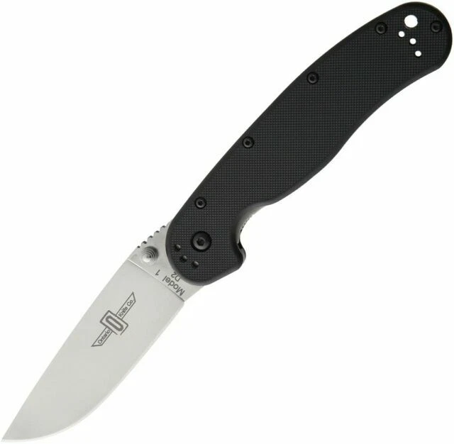 Ontario RAT-1 D2 Steel Blade Folding Knife - Black (8867)