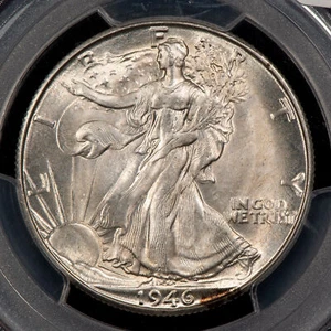 1946-D 50c Walking Liberty Silver Half Dollar - PQ Blazer - PCGS MS 65 - X4877 - Picture 1 of 4