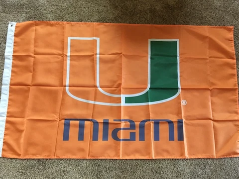 MIAMI HURRICANES 3x5 HUGE INDOOR / OUTDOOR FLAG BANNER NCAA NICE!! Cover