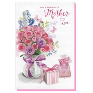 Geburtstagskarte Mutter 9"x6" Blumen Floral Frauen weiblich sie (Mama Mama) B - Bild 1 von 3