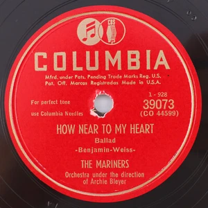 The Mariners – How Near To My Heart / It's No Secret - 1950 78rpm Record 39073 - Picture 1 of 19