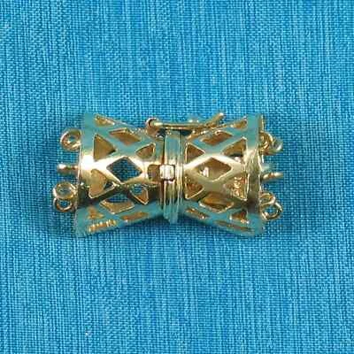 14K Yellow Gold Classic 6-Row (Six Strands) Pearl Bead Clasp - Image 1 of 4