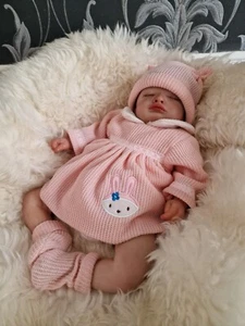 Schönes Reborn Baby Mädchen 4 Pfund 14 Unzen bewurzeltes Mohair - Bild 1 von 18