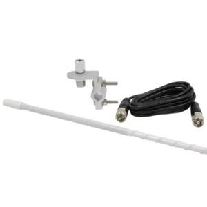 Standard Series Mirror Mount Fiberglass CB Antenna Kit in White, 3 Ft. - Picture 1 of 12