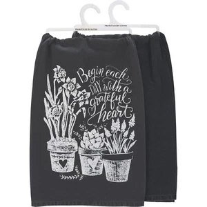 Primitives by Kathy Begin Each Day Dish Towel 112944 New - Picture 1 of 1