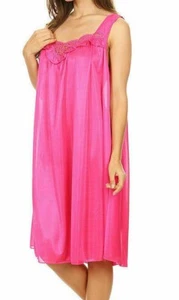 Womens Silky Lace Accent Sheer Sleepwear Nightgowns - Medium to 4X Available - Picture 1 of 23