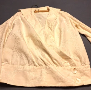 Antique Edwardian Shirtwaist Blouse Handmade 1900 - 1920s Wrap Style Bell Sleeve - Picture 1 of 14