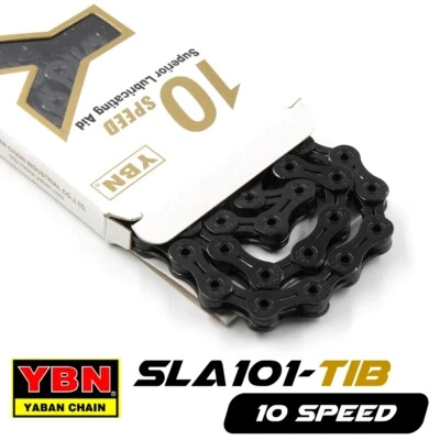  YBN SLA101-TIG Recubrimiento 10 Velocidades Bicicleta Bicicleta Cadena 116 Eslabones (Dorado) 10S Ti-N Foto 1 de 4