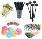 99 Piece Cocktail Decorations Party Pack Kit Umbrella Fireworks Stirrers Summer