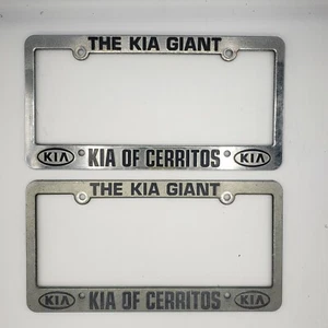 2x The Kia Giant Kia Of Cerritos California Plastic License Plate Frames - Picture 1 of 2