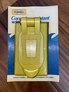 Hubbell Corrosion Resistant Vertical Weatherproof Cover Vintage New Yellow - Picture 1 of 3