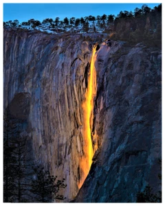 FIREFALL - HORSETAIL FALLS - YOSEMITE - 8"X10" PHOTOGRAPH - Picture 1 of 1