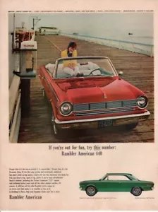 Anuncio impreso vintage coche publicitario AM 1965 Rambler base telefónica estadounidense 440 - Imagen 1 de 1