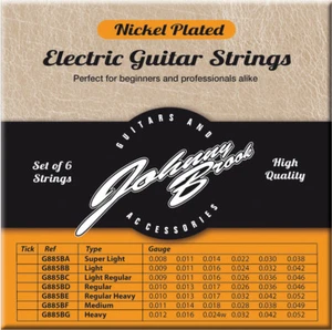 Johnny Brook Quality Nickel Plated Steel Electric Guitar Strings String 6 Pack - Picture 1 of 1