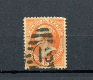 KMC4076-U.S. #163 (U179) Webster 15¢ yellow orange, 1873, U,FVF, CV$150.00 - Picture 1 of 2