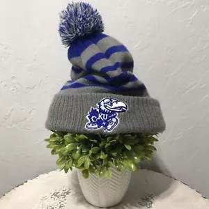 University Of Kansas KU Jawhawks Top Of The World Pom Beanie Stocking Cap Hat - Picture 1 of 6