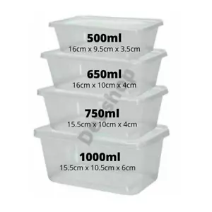M P Food Containers Plastic Takeaway Microwave Storage Boxes and Lid SEALED PACK - Picture 1 of 10