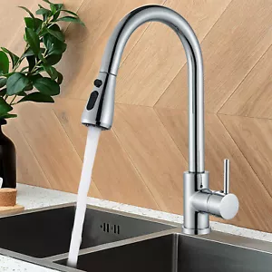 Grifería de cocina cromada extensible con ducha 360° batería mezcladora grifo cocina - Imagen 1 de 10
