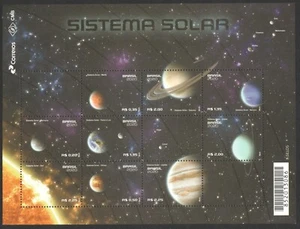 BRAZIL 2020 SOLAR SYSTEM SOUVENIR SHEET OF 9 STAMPS IN MINT MNH UNUSED CONDITION - Picture 1 of 1