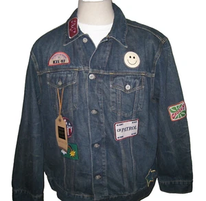 GAP 1969 DENIM WESTERN JACKET PATCH MEN'S SIZE XXL NWT MADE IN ITALY UNIQUE - Picture 1 of 12