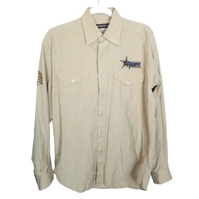 Stetson Shirt Pearl Snap Shirt Western Shirt Men S Tan American Rodeo Cowboy  - Image 1 of 4