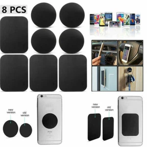 8 pièces autocollant plaque métallique remplacer pour support de téléphone portable magnétique montage de voiture magnétique - Photo 1 sur 12