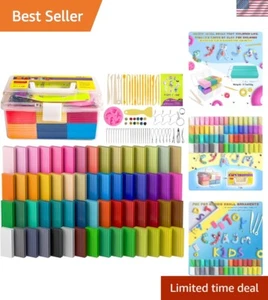 Ultimate Polymer Clay Crafting Set with 60 Colors and 49 Accessories - Fun Gift! - Picture 1 of 10