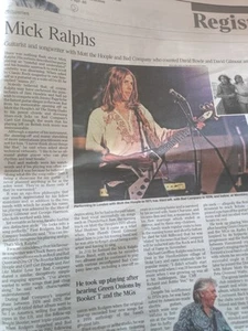 Mick Ralphs, Mott The Hoope+ Bad Company - The Times Obituary dated 25 June 2025 - Picture 1 of 3
