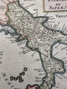 Italien Italia Königreich Neapel Napoli 1719 Mallet Miniatur Handfarbe Karte - Bild 1 von 2