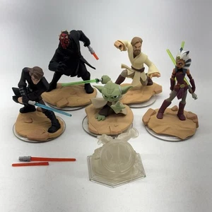 Disney Infinity Star Wars Figures Lot 5x Yoda Anakin Ahsoka Obiwan Maul Crystal - Picture 1 of 7