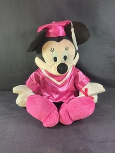 Vintage Kcare Minnie Mouse Abschluss 13 Zoll Plüsch mit Diplom Disney rosa Mütze & Kleid - Bild 1 von 7