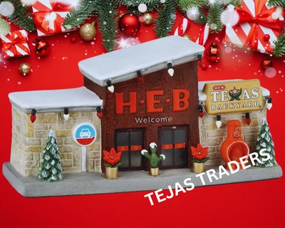 HEB H‑E‑B Brand Shop H‑E‑B Christmas Village Holiday Store Lights up!
