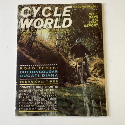 Vintage Cycle World Magazine December 1963 Cotton Cougar Ducati Diana - Image 1 of 4