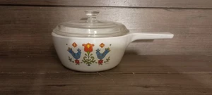 Vintage Corning Ware P-82-B Country Festival Soßenpfanne mit Pyrex P-81-C Deckel - Bild 1 von 13