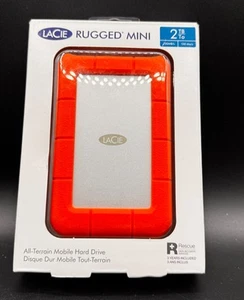 LaCie LAC9000298 Rugged Mini 2TB External Hard Drive - Orange - NEW - Afbeelding 1 van 5