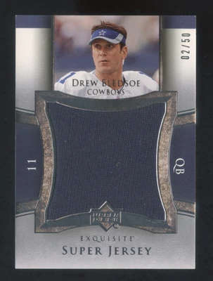 2005 EXQUISITE DREW BLEDSOE GAME WORN SUPER JERSEY #ED 02/50  1st YR EXQUISITE - Image 1 of 2