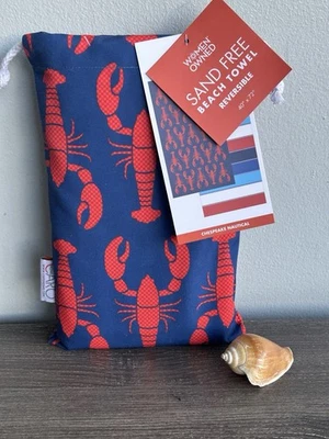 CARO Home SAND-FREE 40”x72” REVERSIBLE Beach Towel LOBSTER New! - Image 1 of 4