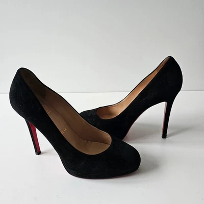 Christian Louboutin Nuevo Simple 120 Negro Gamuza Bombas 39 Decollete Pigalle Foto 1 de 4